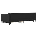vidaXL fekete kihúzható szövet heverő fiókokkal 100 x 200 cm