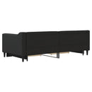 vidaXL fekete kihúzható szövet heverő fiókkal 90 x 190 cm