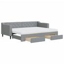 vidaXL világosszürke kihúzható szövet heverő fiókokkal 80 x 200 cm