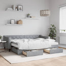 vidaXL világosszürke kihúzható szövet heverő fiókokkal 80 x 200 cm