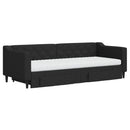 vidaXL fekete kihúzható szövet heverő fiókokkal 80 x 200 cm