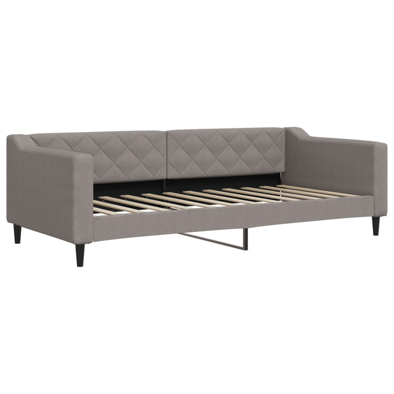 vidaXL tópszínű kihúzható szövet heverő fiókokkal 90 x 200 cm