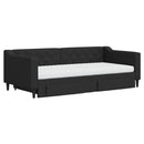 vidaXL fekete kihúzható szövet heverő fiókkal 90 x 190 cm