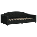 vidaXL fekete szövet kanapéágy matraccal 90 x 200 cm