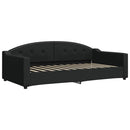 vidaXL fekete szövet kanapéágy matraccal 100 x 200 cm
