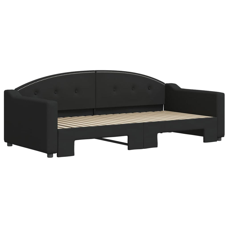 vidaXL fekete kihúzható szövet heverő 90 x 190 cm