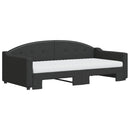 vidaXL fekete kihúzható szövet heverő matracokkal 90 x 190 cm