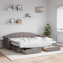 vidaXL tópszínű kihúzható bársonyheverő fiókokkal 80 x 200 cm