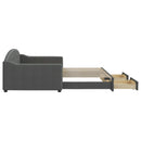 vidaXL sötétszürke kihúzható szövetheverő fiókokkal 100 x 200 cm