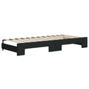 vidaXL fekete kihúzható szövet heverő fiókokkal 100 x 200 cm