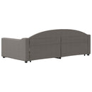 vidaXL tópszínű kihúzható szövet heverő fiókkal 100 x 200 cm