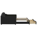 vidaXL fekete kihúzható szövet heverő fiókkal 90 x 190 cm