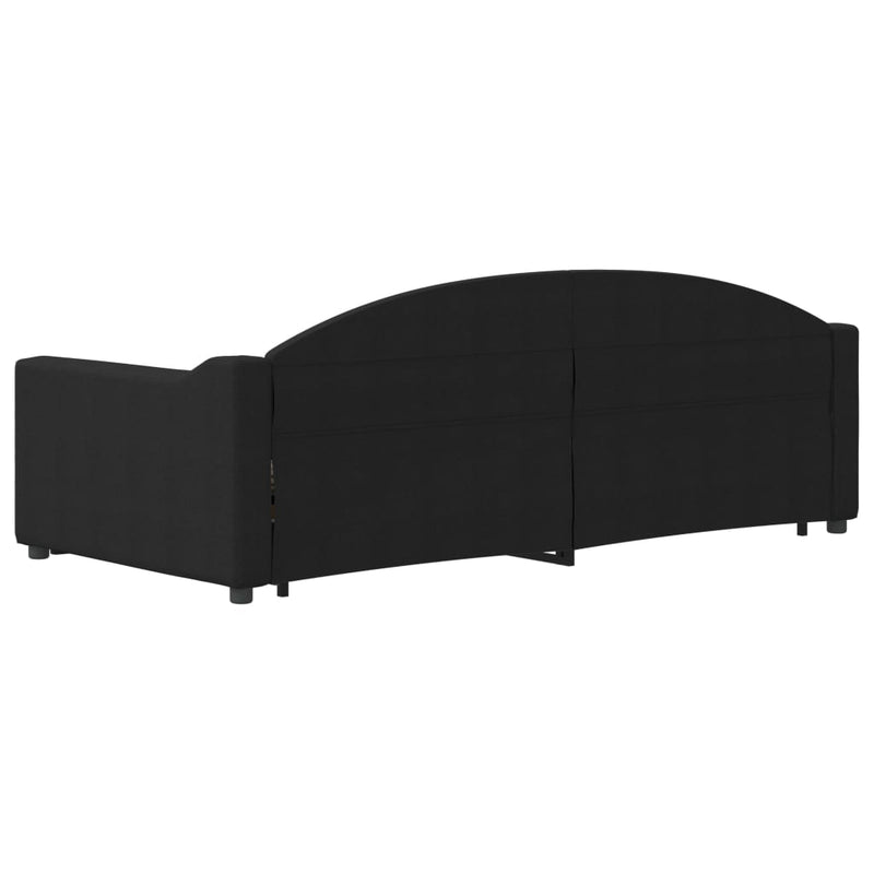 vidaXL fekete kihúzható szövet heverő fiókkal 90 x 190 cm