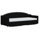 vidaXL fekete kihúzható szövet heverő fiókokkal 80 x 200 cm
