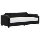 vidaXL fekete szövet kanapéágy matraccal 80 x 200 cm