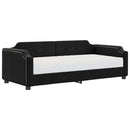 vidaXL fekete szövet kanapéágy matraccal 90 x 200 cm