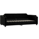 vidaXL fekete szövet kanapéágy matraccal 90 x 200 cm