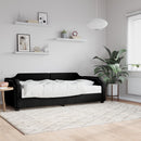vidaXL fekete szövet kanapéágy matraccal 90 x 200 cm