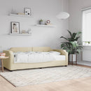 vidaXL krémszínű szövet kanapéágy matraccal 100x200 cm