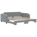 vidaXL világosszürke kihúzható szövet heverő 80 x 200 cm