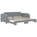 vidaXL világosszürke kihúzható szövet heverő 100 x 200 cm