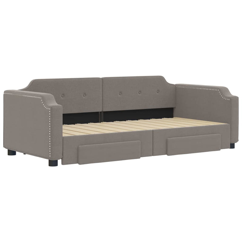 vidaXL tópszínű kihúzható bársonyheverő fiókokkal 80 x 200 cm