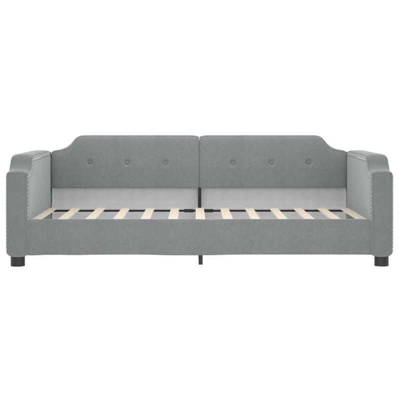vidaXL világosszürke kihúzható szövet heverő fiókkal 90 x 190 cm