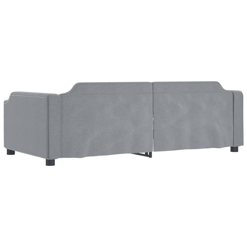 vidaXL világosszürke kihúzható szövet heverő fiókkal 90 x 190 cm