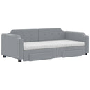 vidaXL világosszürke kihúzható szövet heverő fiókokkal 80 x 200 cm