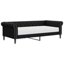 vidaXL fekete műbőr heverő matraccal 90 x 200 cm