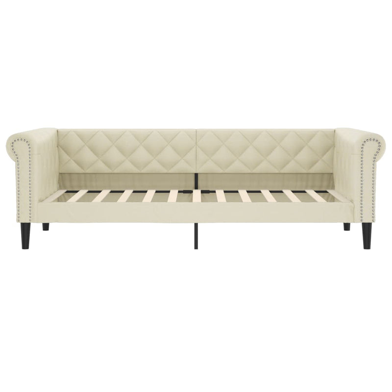 vidaXL krémszínű kihúzható műbőr heverő 90 x 200 cm
