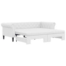 vidaXL fehér kihúzható műbőr heverő matraccal 90 x 200 cm
