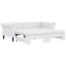 vidaXL fehér kihúzható műbőr heverő matraccal 90 x 200 cm
