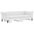 vidaXL fehér kihúzható műbőr heverő matraccal 90 x 200 cm