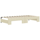 vidaXL krémszínű kihúzható műbőr heverő matraccal 90 x 200 cm