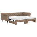 vidaXL cappuccino színű kihúzható műbőr heverő matraccal 90 x 200 cm