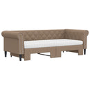 vidaXL cappuccino színű kihúzható műbőr heverő matraccal 90 x 200 cm