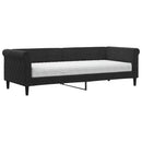 vidaXL fekete bársony heverő matraccal 80 x 200 cm