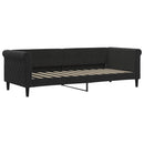 vidaXL fekete bársony heverő matraccal 80 x 200 cm