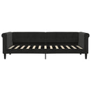 vidaXL fekete bársony heverő matraccal 80 x 200 cm