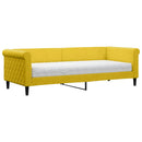 vidaXL sárga bársony heverő matraccal 80 x 200 cm