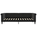 vidaXL fekete bársony heverő matraccal 90 x 200 cm