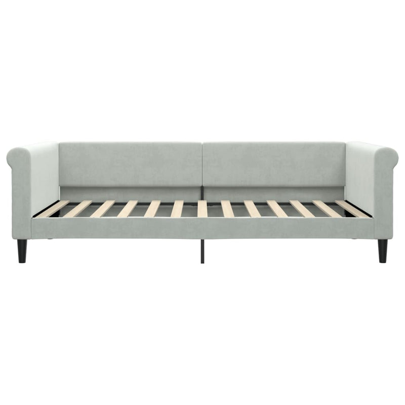 vidaXL világosszürke szövet kanapéágy matraccal 100 x 200 cm