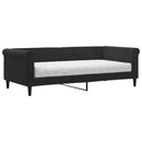 vidaXL fekete bársony heverő matraccal 90 x 190 cm