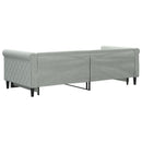 vidaXL világosszürke kihúzható szövet heverő 90 x 200 cm
