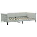 vidaXL világosszürke kihúzható szövet heverő 90 x 200 cm