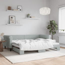 vidaXL világosszürke kihúzható szövet heverő 90 x 200 cm