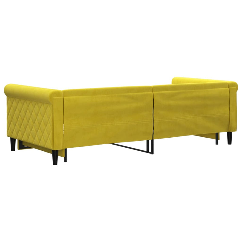 vidaXL sárga kihúzható szövet heverő 90 x 200 cm