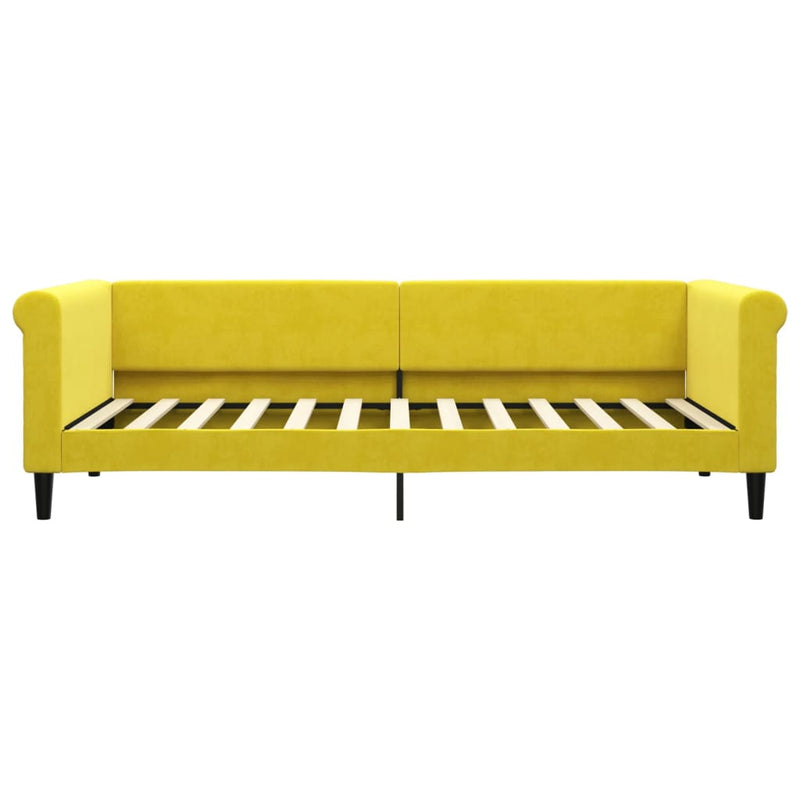 vidaXL sárga kihúzható szövet heverő 90 x 200 cm