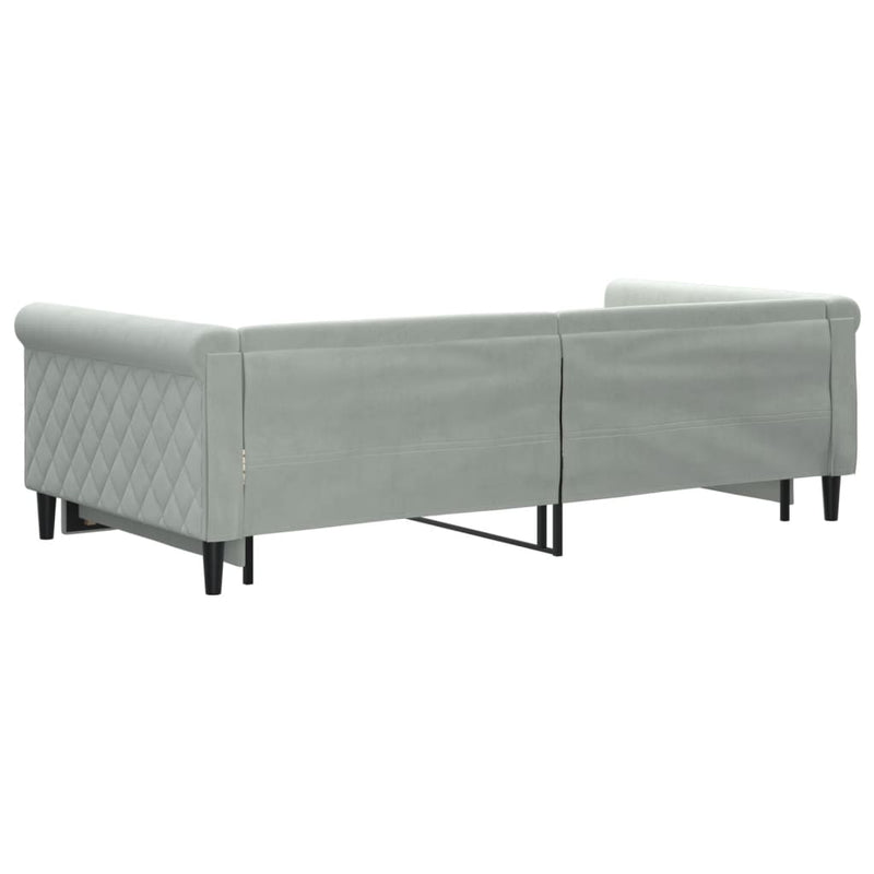 vidaXL világosszürke kihúzható szövet heverő 100 x 200 cm